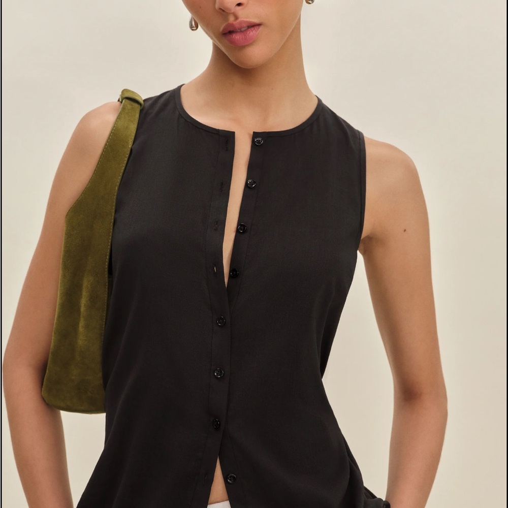 Reformation Black Floria Top NWT